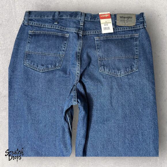 Wrangler Mens High Waist Blue Denim Jeans Vintage Straight Leg Classic Fit Pants - Picture 4 of 6